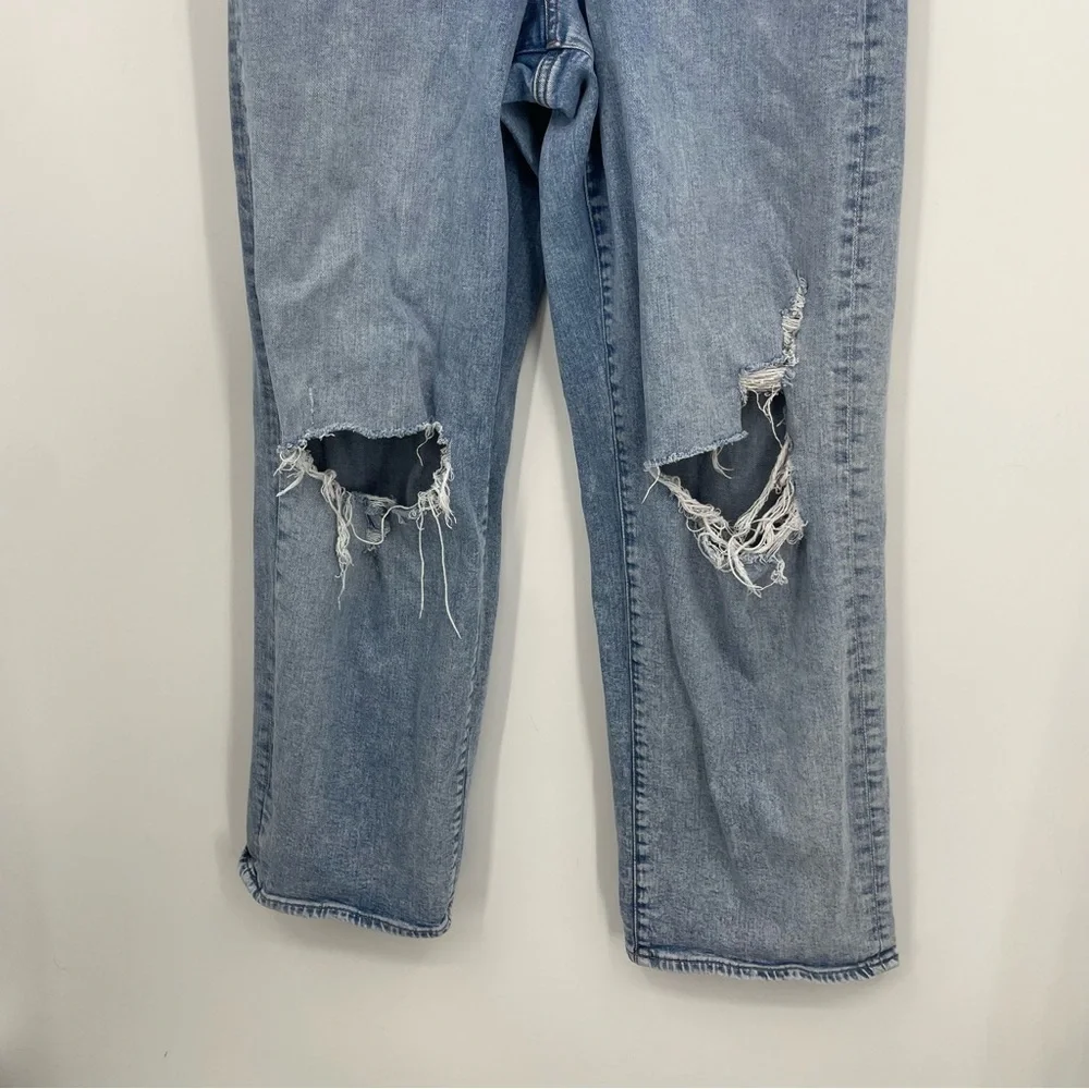 Express jeans 90’s Wide-Leg Super High-Rise distressed knee holes Sz‎ 12 R